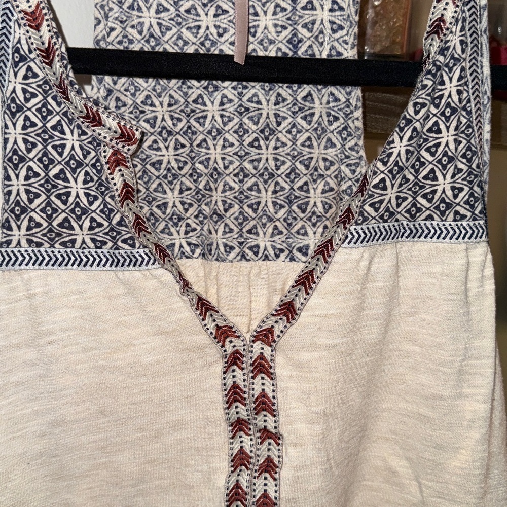 Poof! Blue and White Patterned Top - Picture 2 of 5